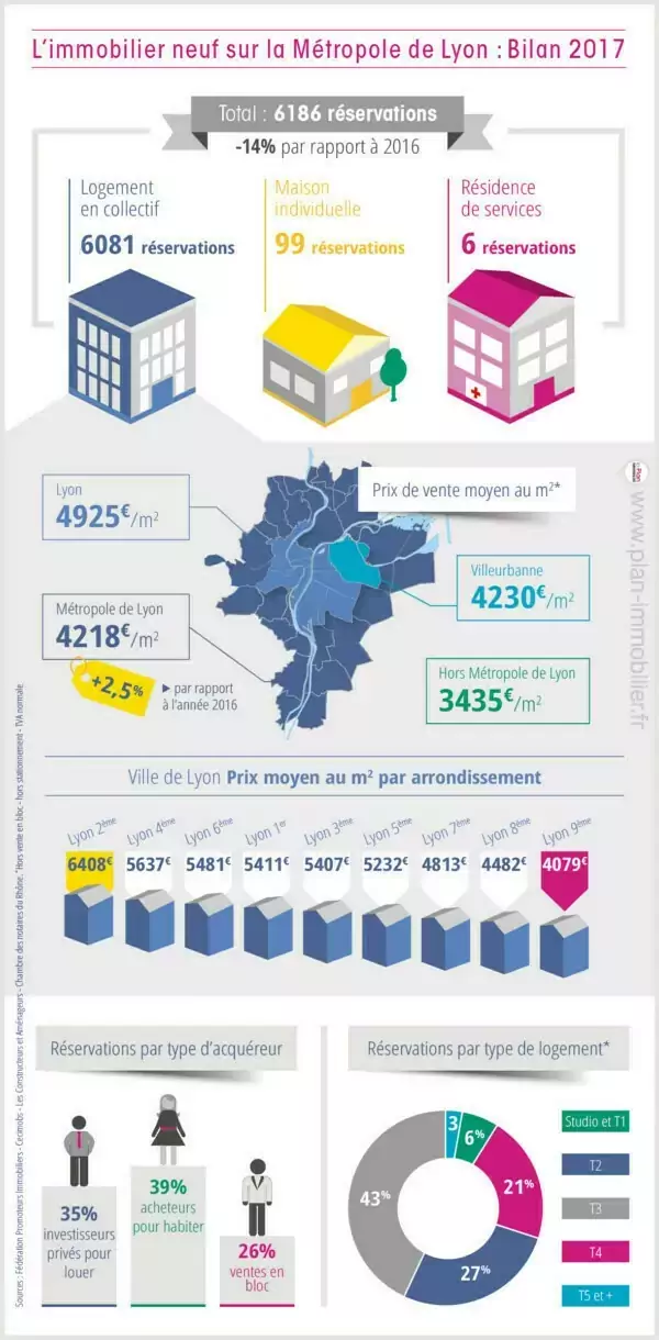 Infographie Immobilier neuf lyon en 2017