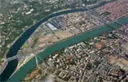 Vue aerienne de Lyon Confluence - Le Plan Immobilier
