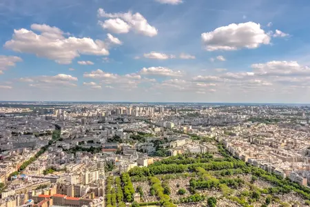 Paysage urbain de Paris vu d'en haut, France