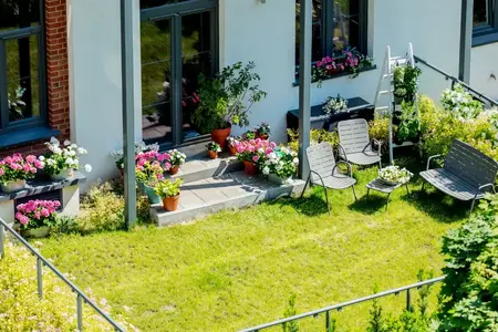 Extérieur moderne de la terrasse du loft