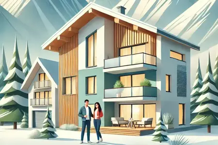 immobilier neuf couple montagne