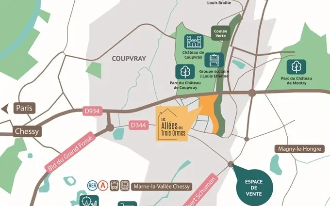 Programme immobilier neuf Les allées des trois ormes chapitre 1 à Coupvray