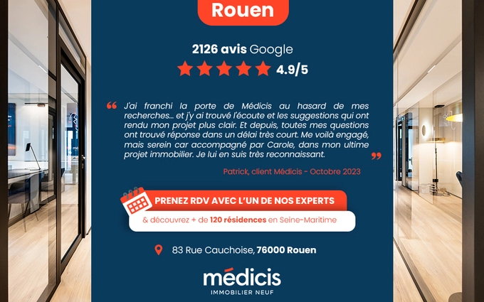 Programme immobilier neuf Rouen à 10 min à pied du métro Joffre-Mutualité à Rouen
