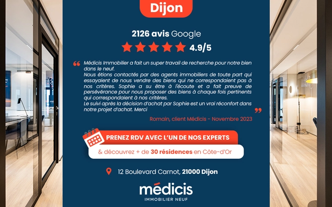 Programme immobilier neuf Dijon Quartier Hôpital - Facultés à 800 du T1 à Dijon