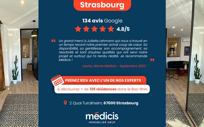 Programme immobilier neuf Strasbourg à 10 min à pied du parc de l'Orangerie à Strasbourg