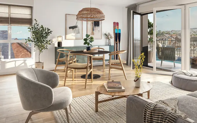 Programme immobilier neuf Dieppe vue chenal au pied du port de plaisance