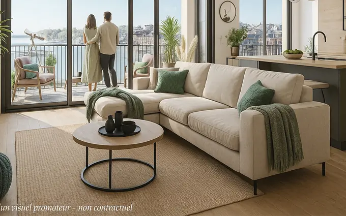 Programme immobilier neuf Dieppe vue chenal au pied du port de plaisance à Dieppe