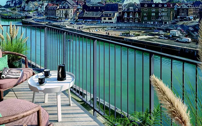 Programme immobilier neuf Dieppe vue chenal au pied du port de plaisance à Dieppe