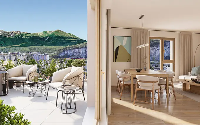 Programme immobilier neuf Fontaine écoquartier Porte du Vercors à 10 min du tram A à Fontaine