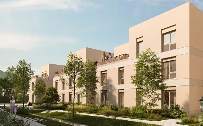 Programme immobilier neuf Fontaine écoquartier Porte du Vercors à 10 min du tram A à Fontaine