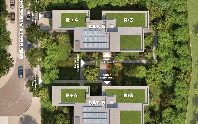 Programme immobilier neuf Côté parc bail réel solidaire - t2 à Bron